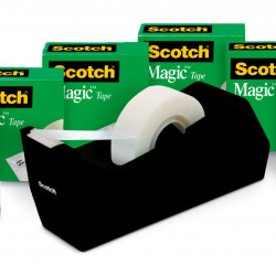 Scotch Magic Tape, Clear, 3/4" x 1000", 6 Rolls with Dispenser