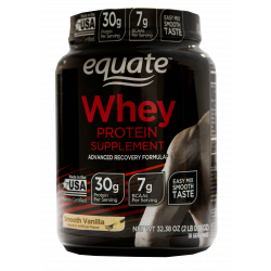 Equate BCAA, Vanilla & Whey Protein Supplements, Smooth Vanilla, 50 g, 32.38 oz