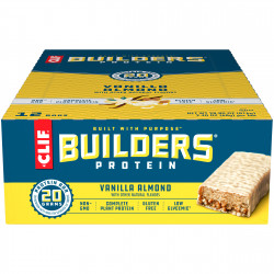 CLIF Builders Protein Bars, Gluten Free, 20g Protein, Vanilla Almond Flavor, 12 Ct, 2.4 oz